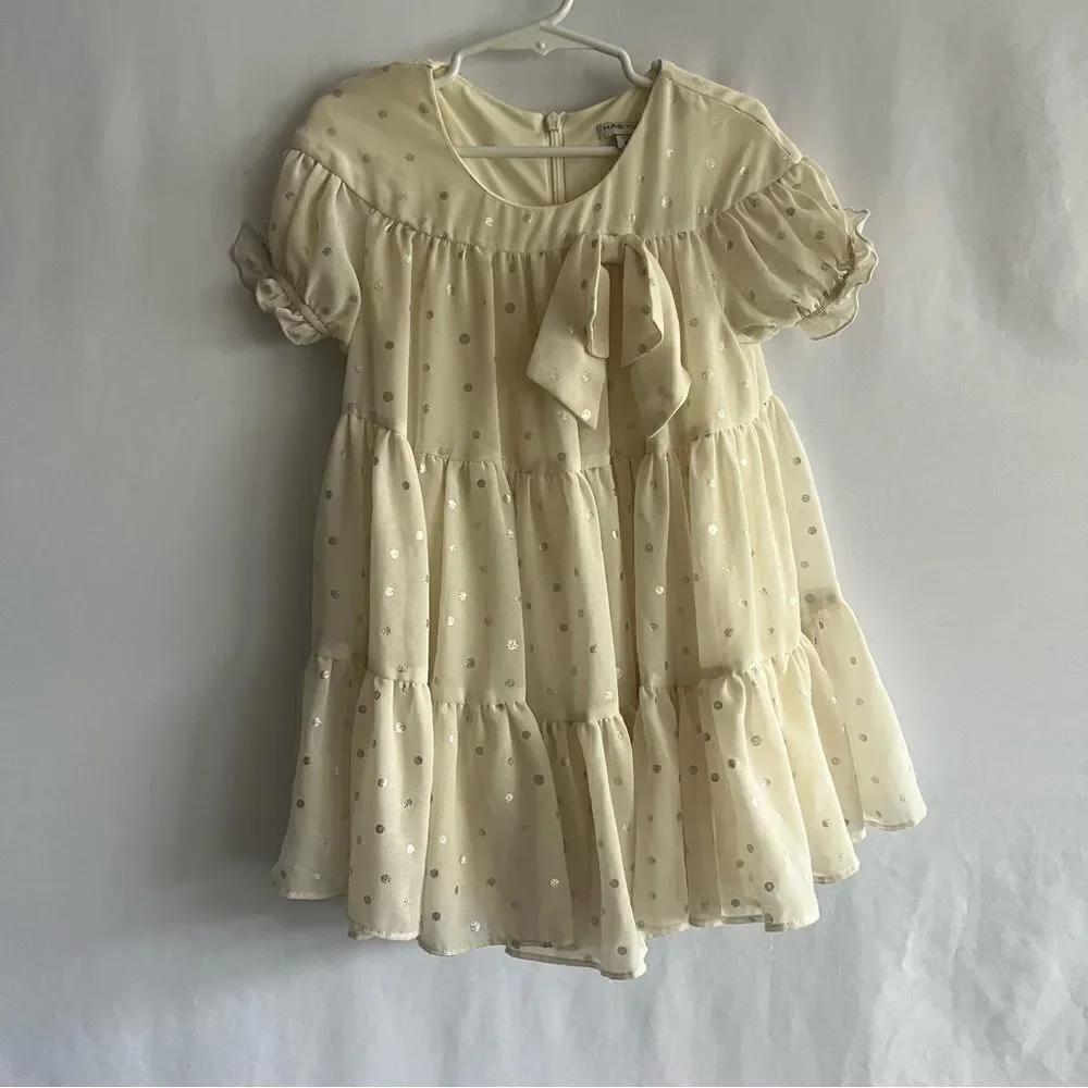 Habitual Cream & Silver Polka Dot Dress